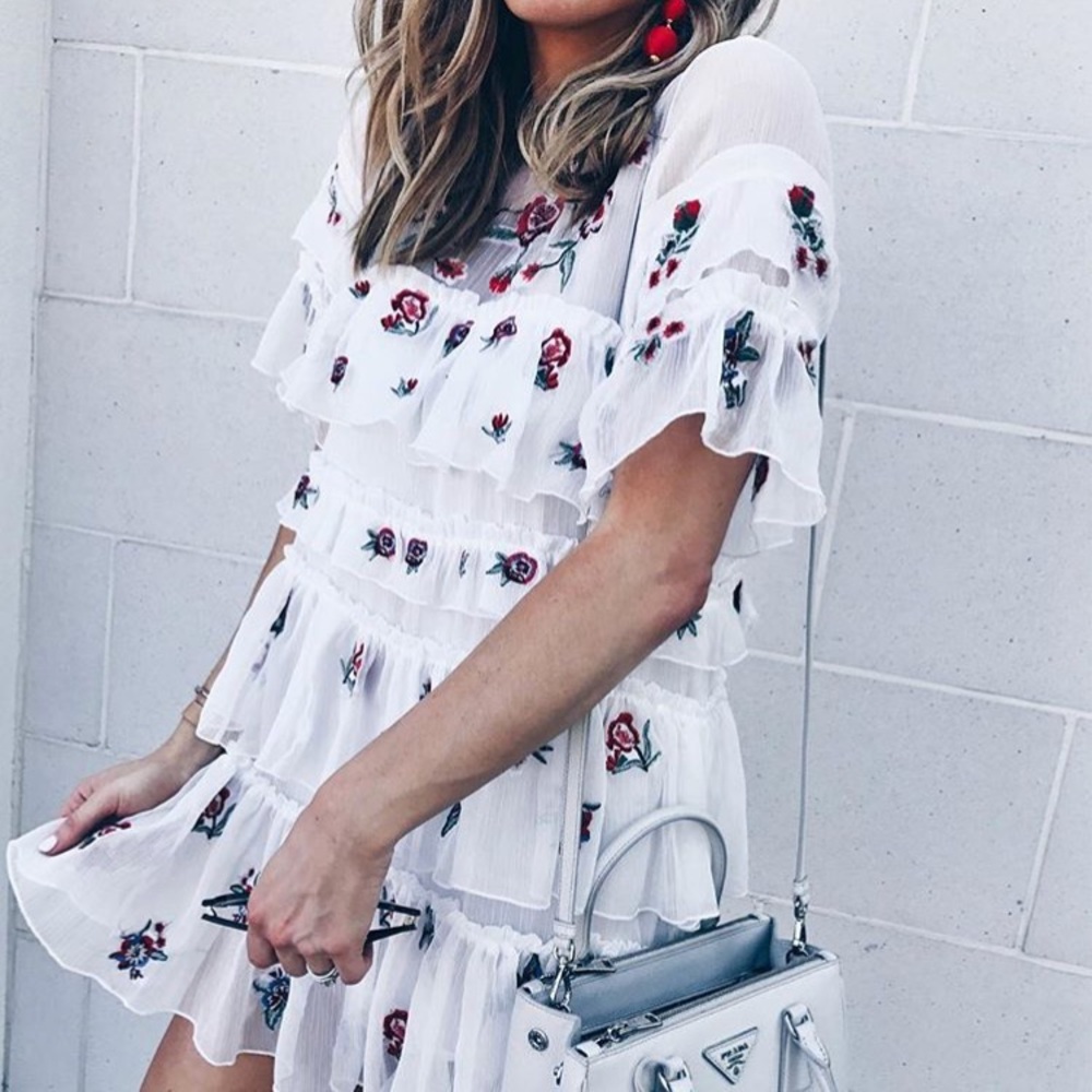 Chic heist floral ruffle dress